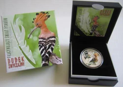 Lot 47 — One Dollar Silver 2014 Hoopoe, Coin from Niue (mintage 2,014)