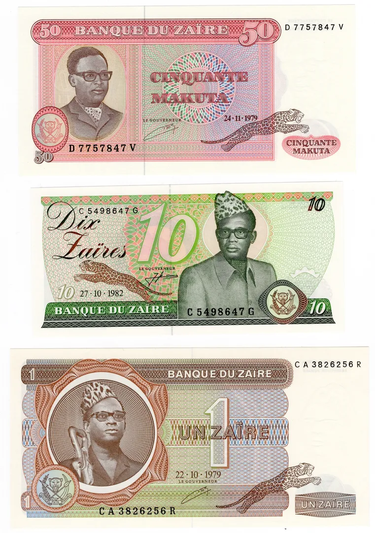 Lot 32 — Zaire, 1979–1982, 1, 10 and 50 Zaïres