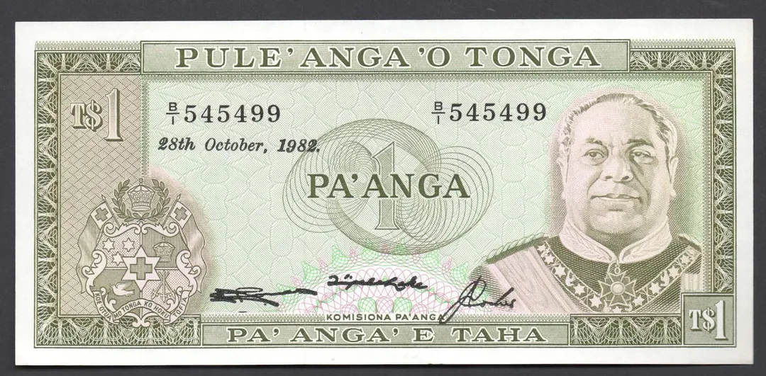 Lot 26 — Tonga 1982 One Pa'anga Banknote