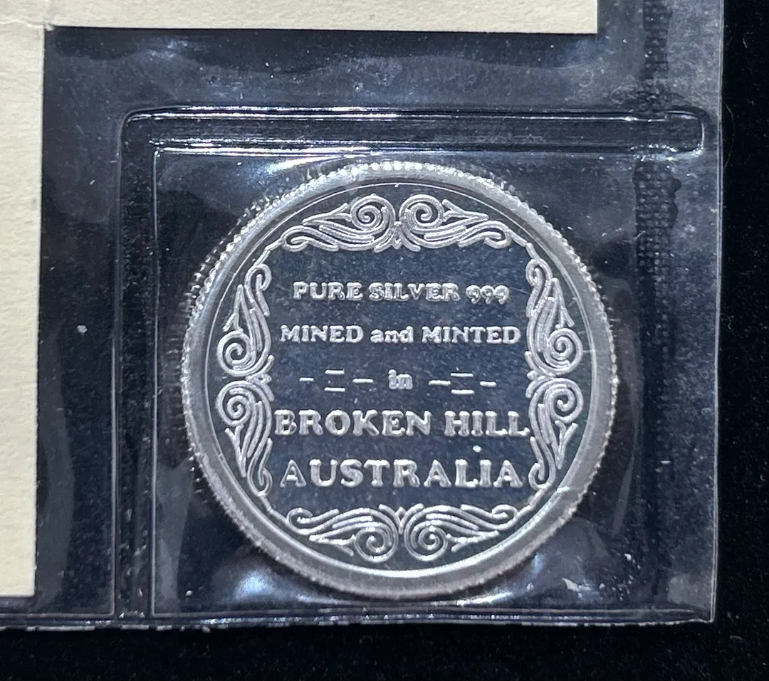 Lot 6 — Mini Silver - 1990 Broken Hill Mint Medallion