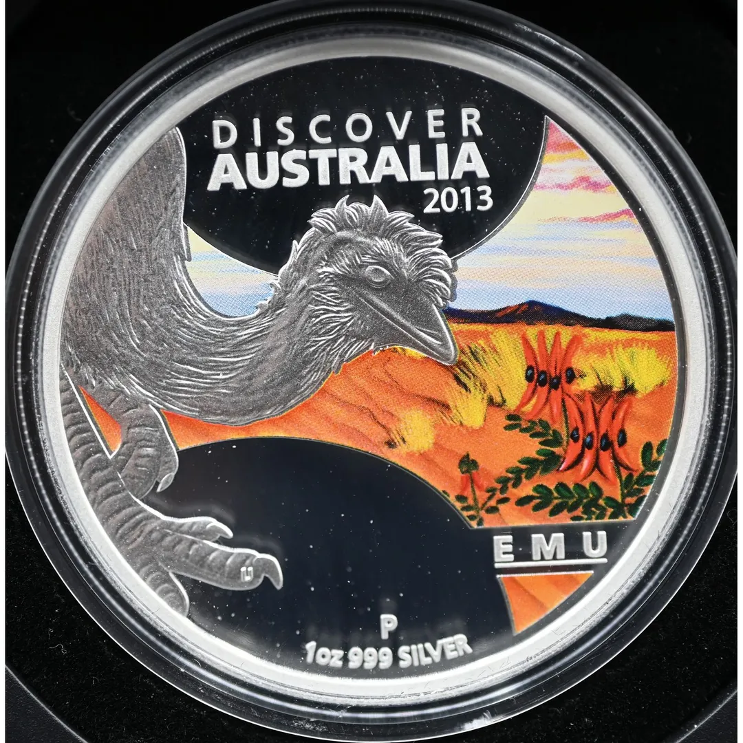Lot 29 — Discover Australia Series - 2013 Emu 1oz Pure Silver Coloured Proof