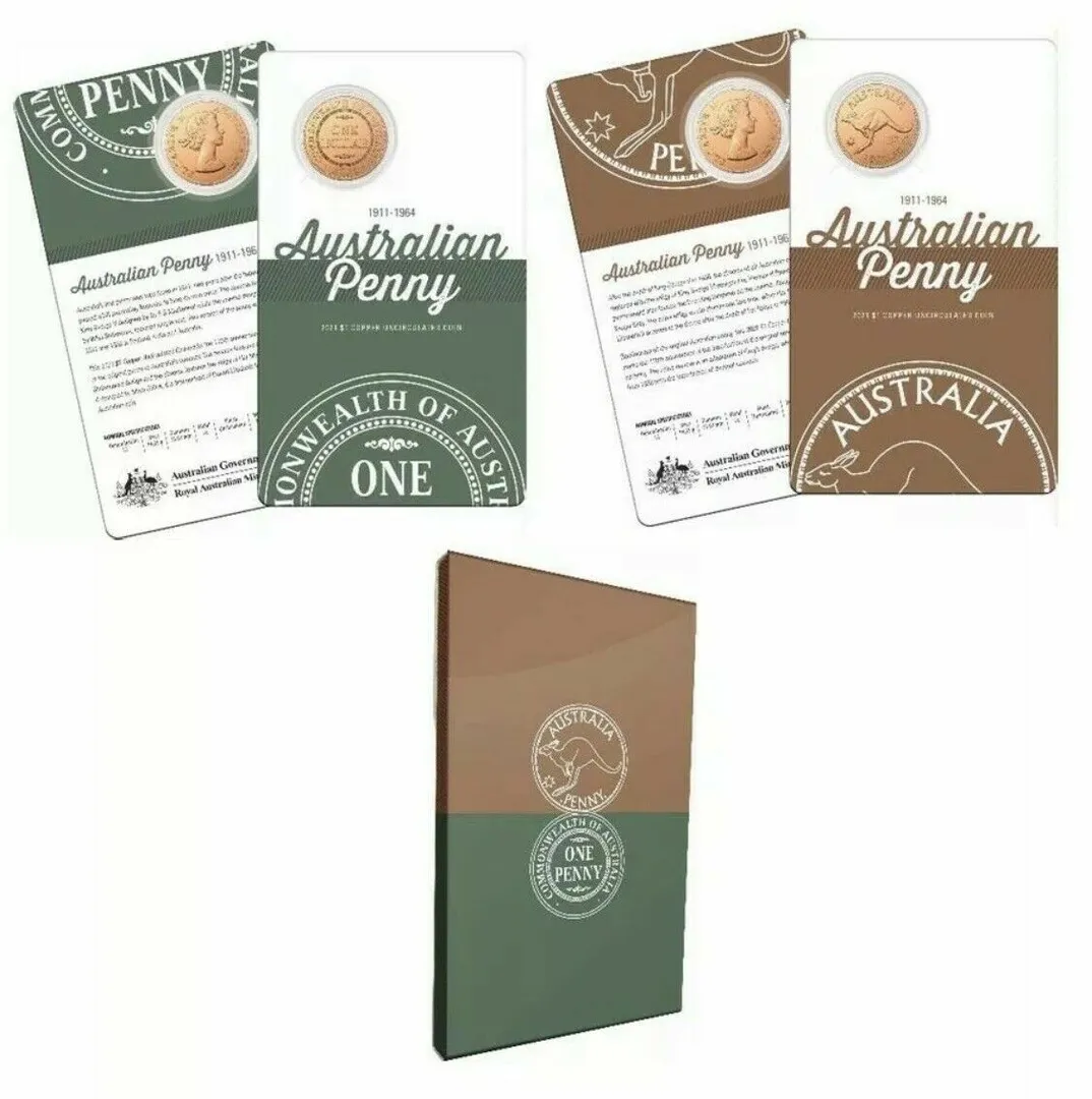 Lot 40 — 2021 $1 Copper Uncirculated Two Coin Dollar/Penny Set
