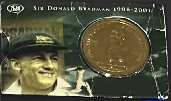 Lot 5 — Sir Donald Bradman 1908–2001 Coin in Card (Damaged Cover)